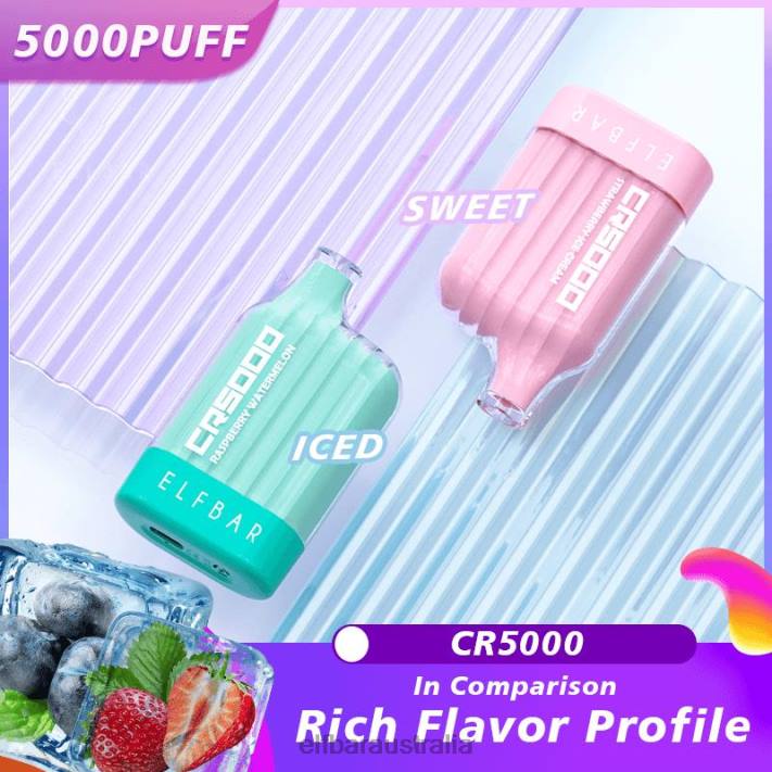 ELFBAR CR5000 Disposable Vape 5000 Puffs Peach Strawberry Watermelon RZD825