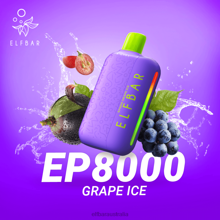 ELFBAR Disposable Vape New EP8000 Puffs Grape Ice RZD859