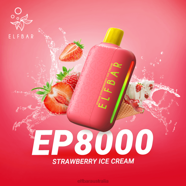 ELFBAR Disposable Vape New EP8000 Puffs Strawberry Ice Cream RZD875