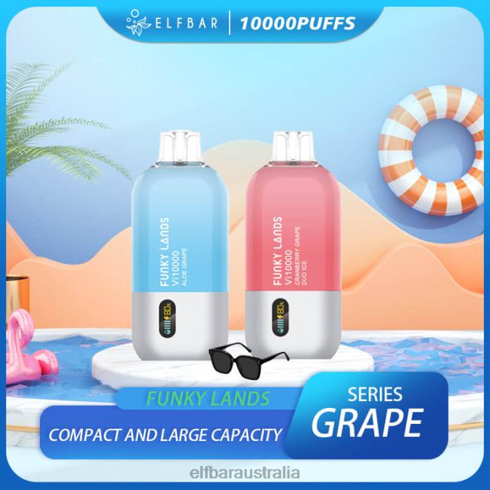 ELFBAR Funky Lands Best Flavor Disposable Vape Vi10000 Grape Series Aloe Grape RZD8149