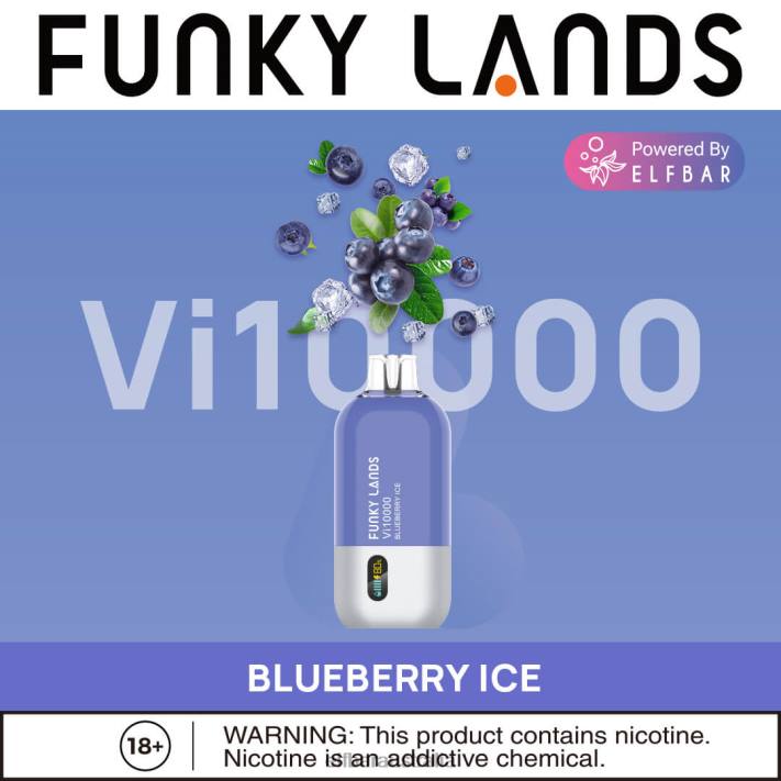 ELFBAR Funky Lands Best Flavor Disposable Vape Vi10000 Iced Series Blueberry Ice RZD8151