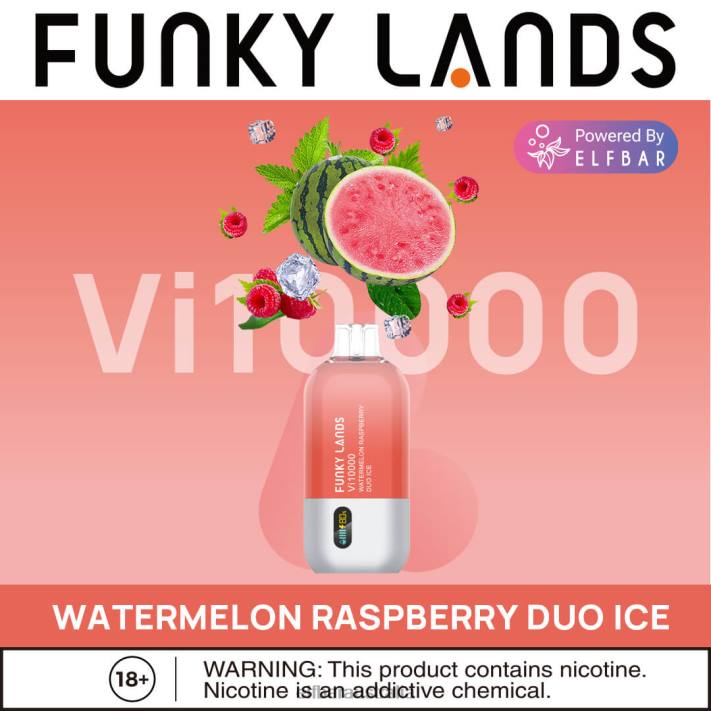 ELFBAR Funky Lands Best Flavor Disposable Vape Vi10000 Iced Series Watermelon Raspberry Duo Ice RZD8152