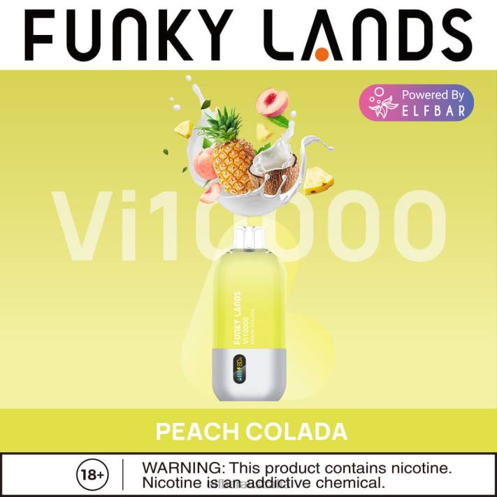 ELFBAR Funky Lands Disposable Vape Vi10000 Puffs Peach Colada RZD8162