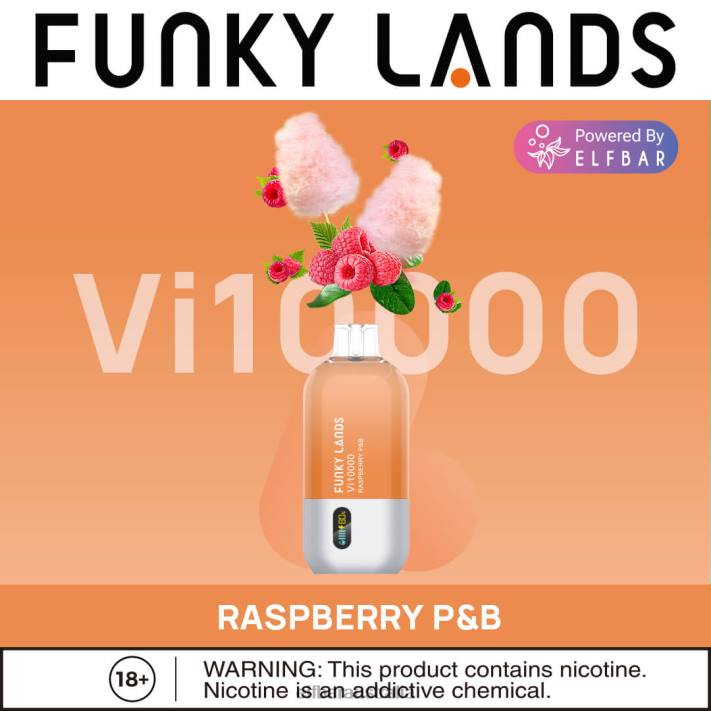 ELFBAR Funky Lands Disposable Vape Vi10000 Puffs Raspberry P&B RZD8167