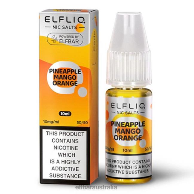 ELFBAR ElfLiq Nic Salts - Pineapple Mango Orange - 10ml-10 mg/ml DV2RT173 Original