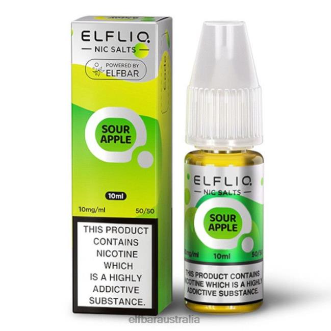 ELFBAR ElfLiq Nic Salts - Sour Apple - 10ml-10 mg/ml DV2RT169 Original
