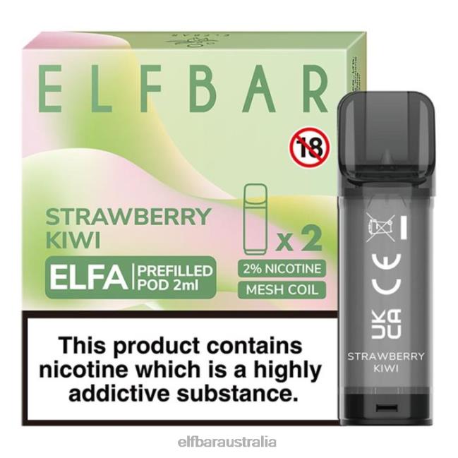 ELFBAR Elfa Pre-Filled Pod - 2ml - 20mg (2 Pack) DV2RT107 Strawberry Kiwi