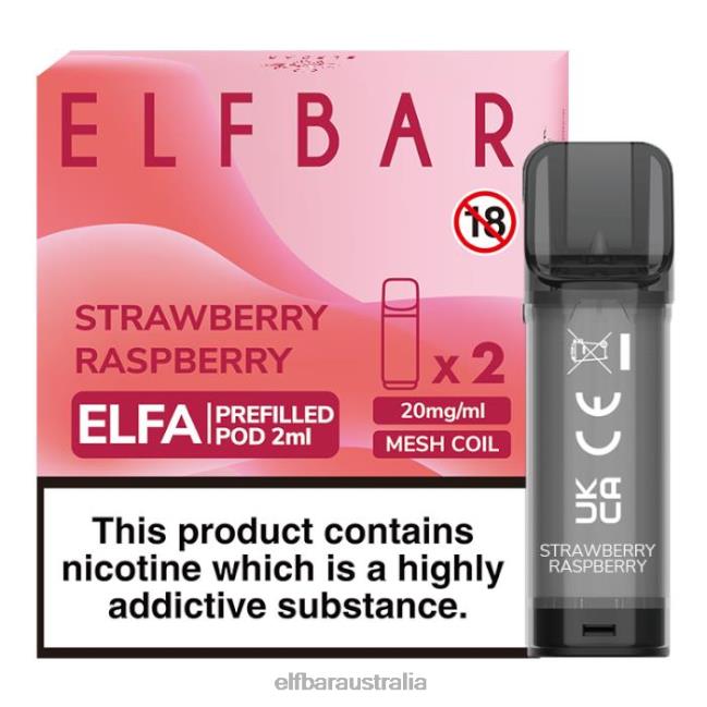 ELFBAR Elfa Pre-Filled Pod - 2ml - 20mg (2 Pack) DV2RT112 Strawberry Raspberry