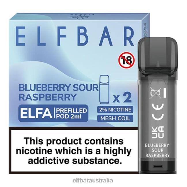 ELFBAR Elfa Pre-Filled Pod - 2ml - 20mg (2 Pack) DV2RT114 Blueberry Sour Raspberry