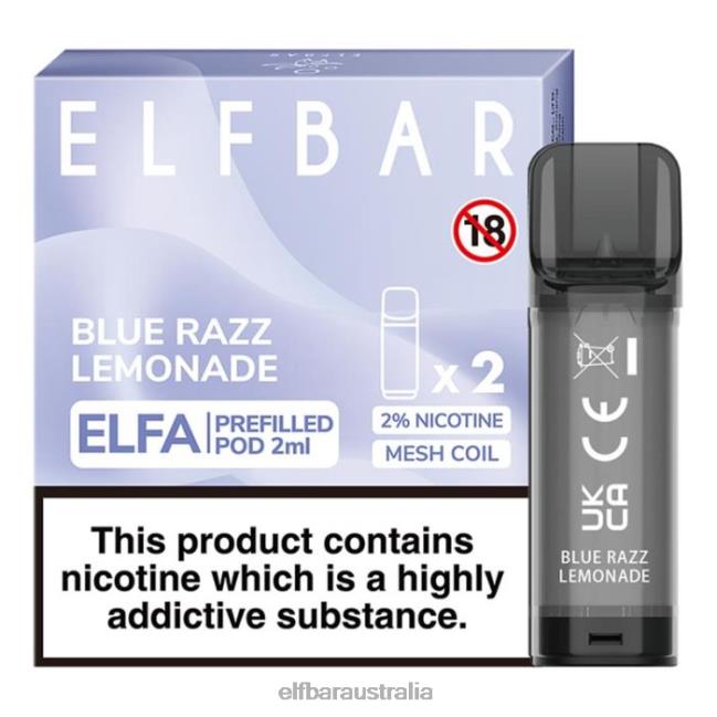 ELFBAR Elfa Pre-Filled Pod - 2ml - 20mg (2 Pack) DV2RT119 Blue Razz Lemonade