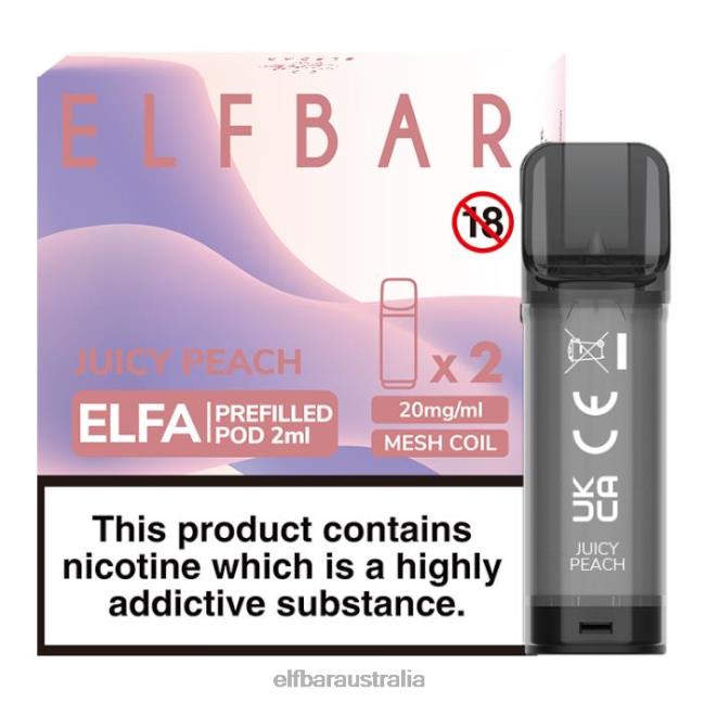 ELFBAR Elfa Pre-Filled Pod - 2ml - 20mg (2 Pack) DV2RT125 Juicy Peach
