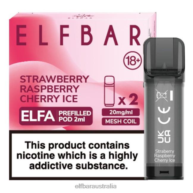 ELFBAR Elfa Pre-Filled Pod - 2ml - 20mg (2 Pack) DV2RT129 Strawberry Raspberry Cherry Ice