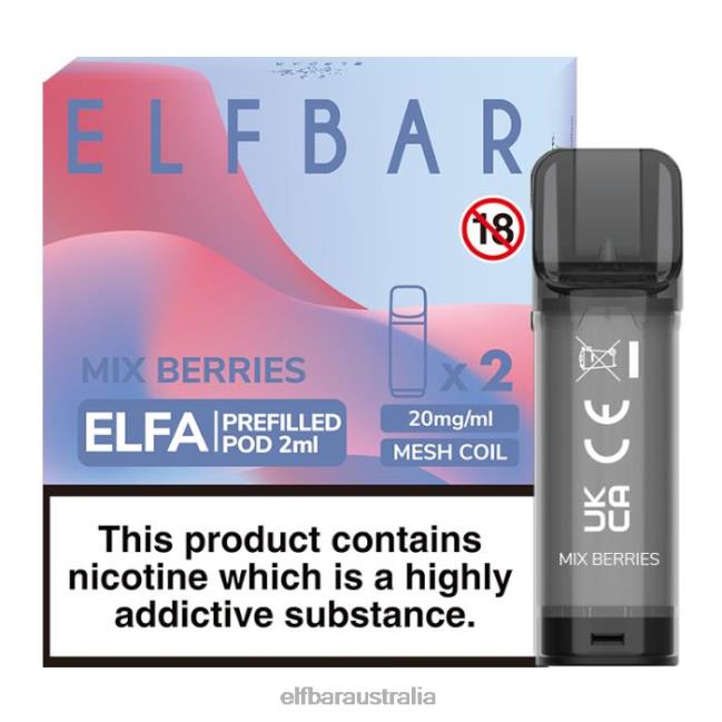 ELFBAR Elfa Pre-Filled Pod - 2ml - 20mg (2 Pack) DV2RT132 Mix Berries