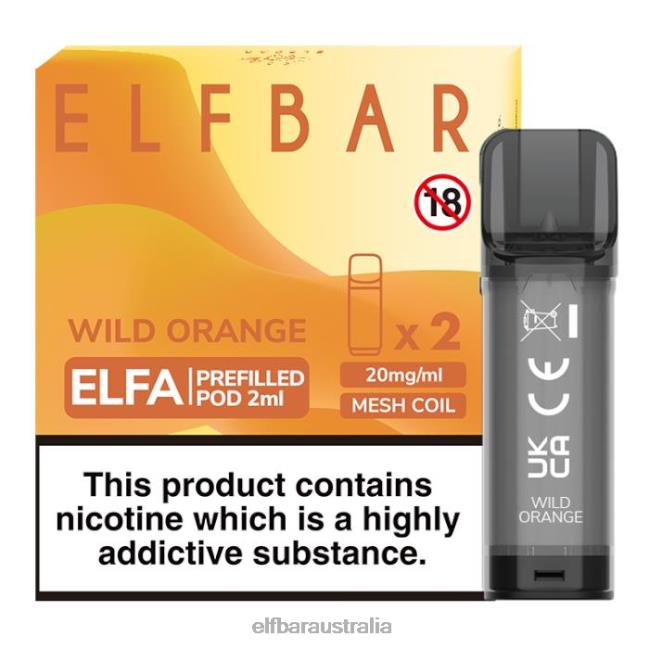 ELFBAR Elfa Pre-Filled Pod - 2ml - 20mg (2 Pack) DV2RT133 Wild Orange