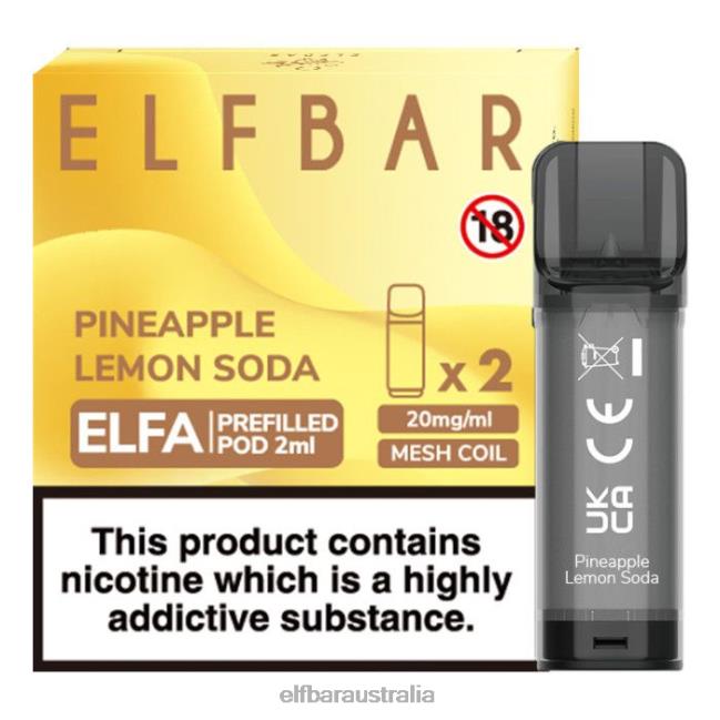 ELFBAR Elfa Pre-Filled Pod - 2ml - 20mg (2 Pack) DV2RT134 Pineapple Lemon Soda