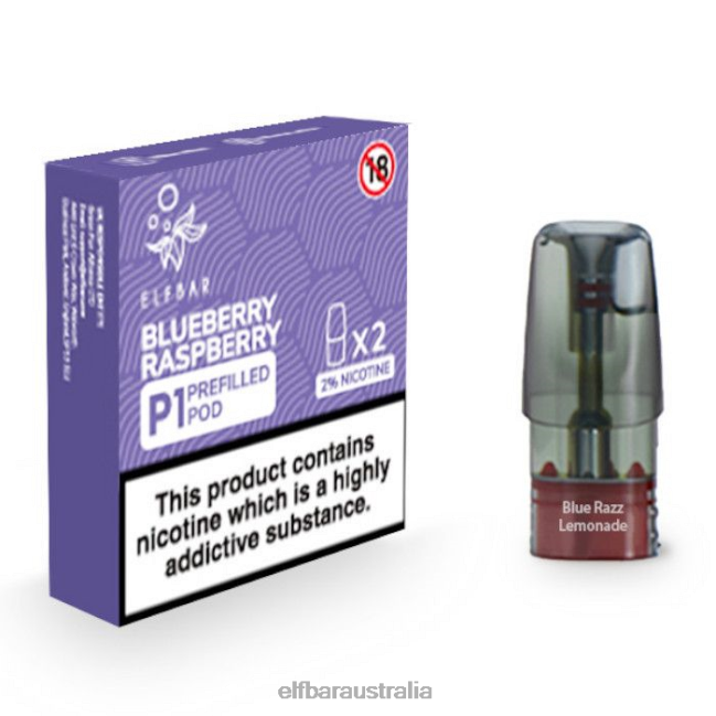 ELFBAR Mate 500 P1 Pre-Filled Pods - 20mg (2 Pack) DV2RT157 Blueberry Raspberry