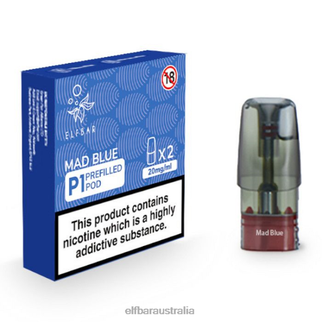 ELFBAR Mate 500 P1 Pre-Filled Pods - 20mg (2 Pack) Mad Blue DV2RT160 Original